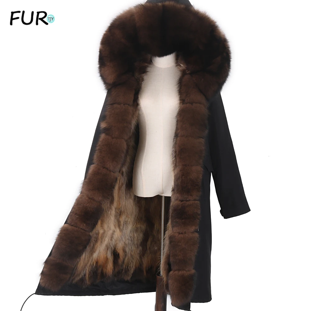 Новинка 2021 водонепроницаемая парка пальто с подкладкой из натурального меха