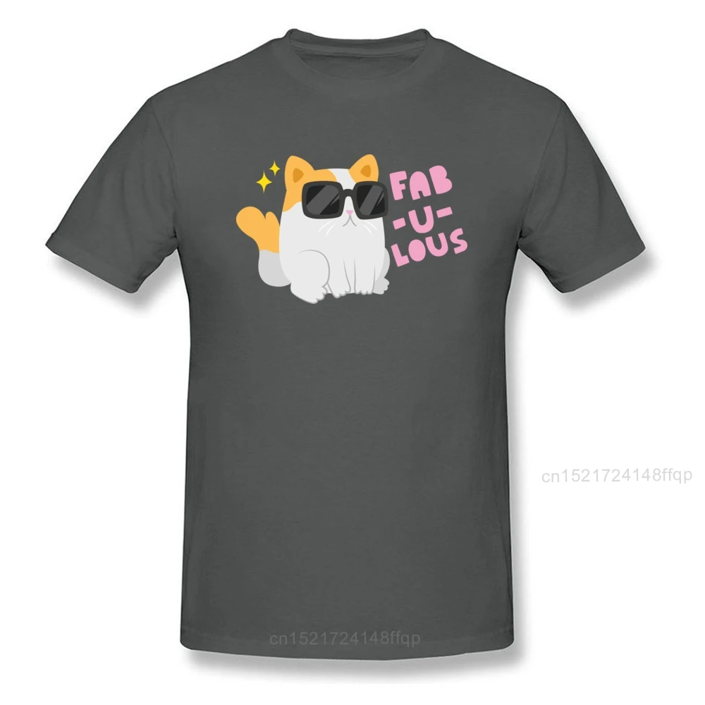 Fab-u-lous Kitty 2018 забавная Мужская черная футболка Потрясающие милые топы с героями