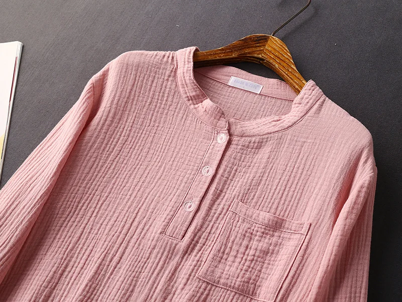

2021 new spring and autumn ladies pure cotton long-sleeved trousers pure color simple pajamas home service suit women pajamas
