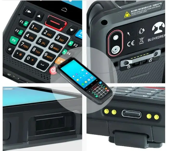 Карманный сканер штрих-кода на Android с клавиатурой 1D 2D считыватель Qr-кода