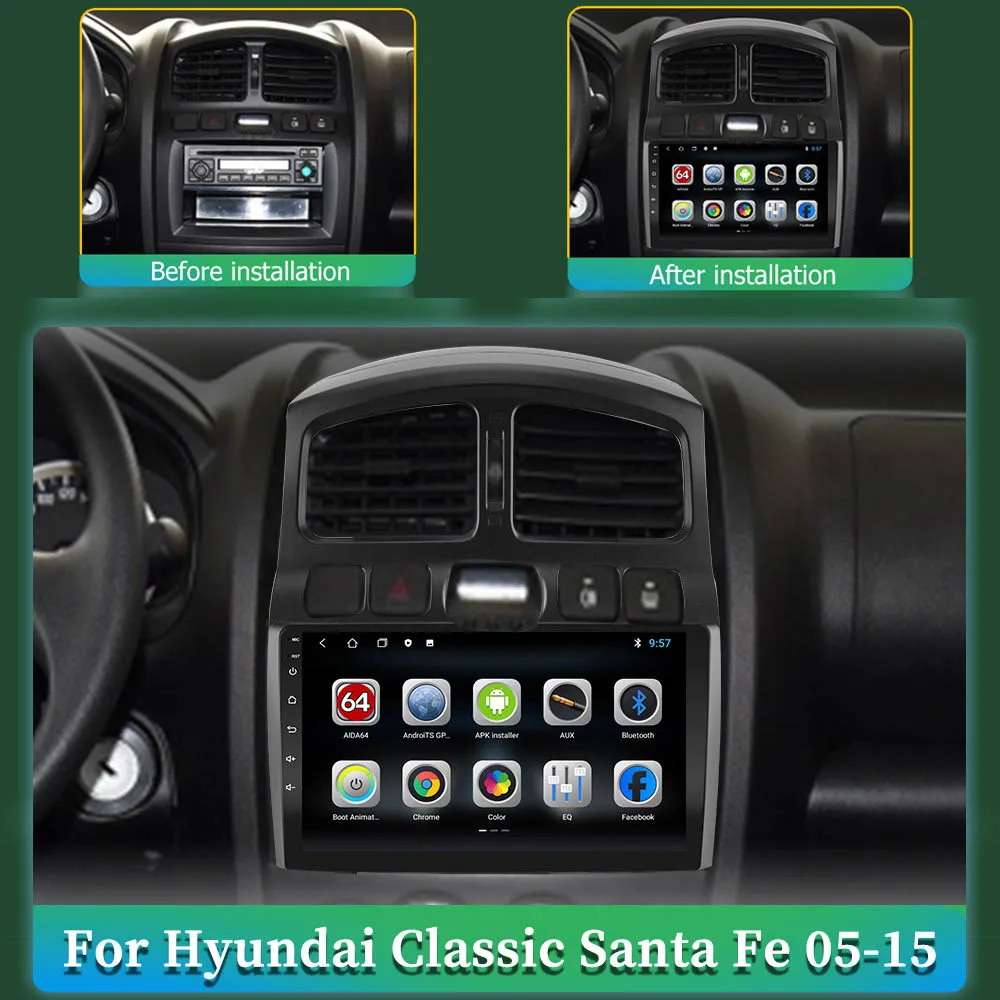 Для планшета Lenovo Hyundai классический Santa Fe 2005 2015 Android 10 0 DSP 8 core автомобильный Радио