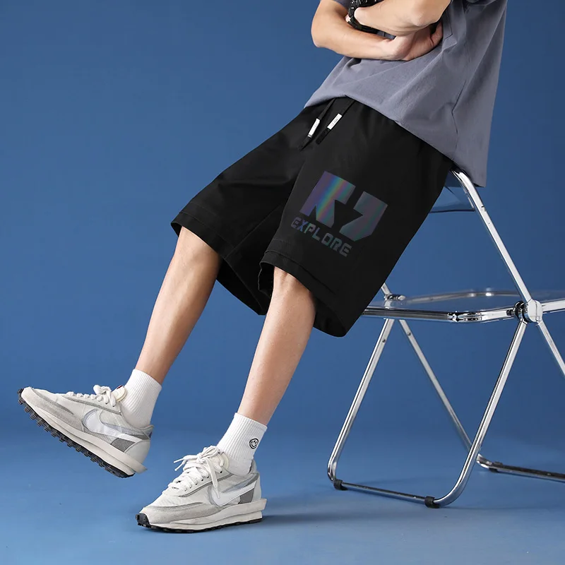 

Men'S Shorts 2021 New Exterior Wear Students Summer Korean Trend Relaxed Reflective 5-Point Pants Boys' Casual Trousers