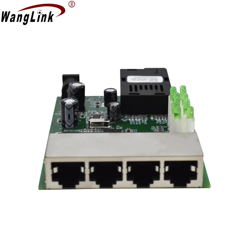 Wanglink Ethernet коммутатор 4 RJ45 1 SC волоконно оптический конвертер порт PCB 10/100
