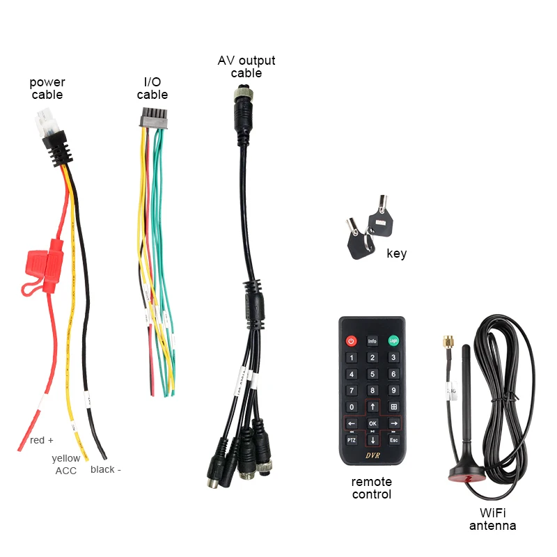 Пульт дистанционного управления Wi Fi 4 канала 1080P DVR 24 часа циклической записи