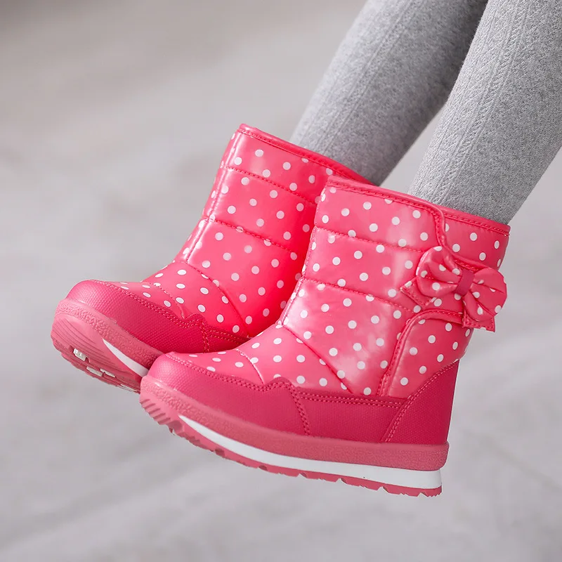 

Children Boots Waterproof Girls Snow Boots Fashion Leather Kids Casual Shoes Ankle Boots 2021 Winter SBS003