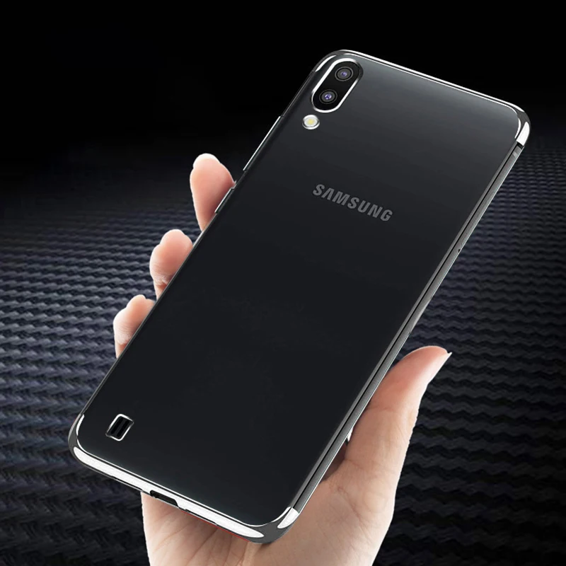 Роскошный защитный чехол для телефона, чехол с покрытием для samsung A50 A20 A10 A30 A40 M10 M20 A20e A70, мягкий силиконовый прозрачный чехол - Цвет: Серебристый