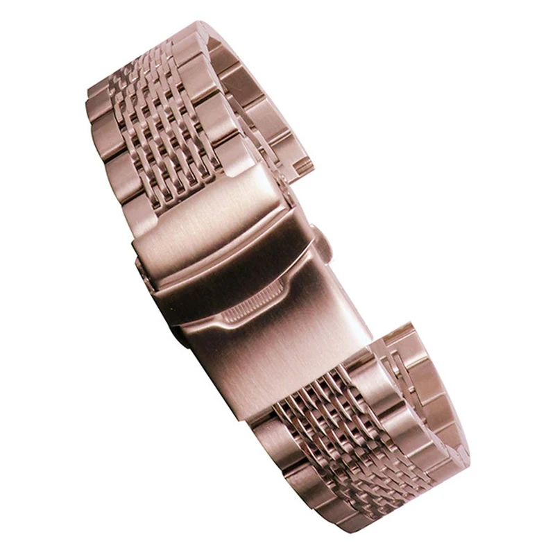 Solid Mesh Stainless Steel Watch Band Bracelets 18mm/20mm/22mm/24mm Watch Straps Deployment Buckle Removable Strap