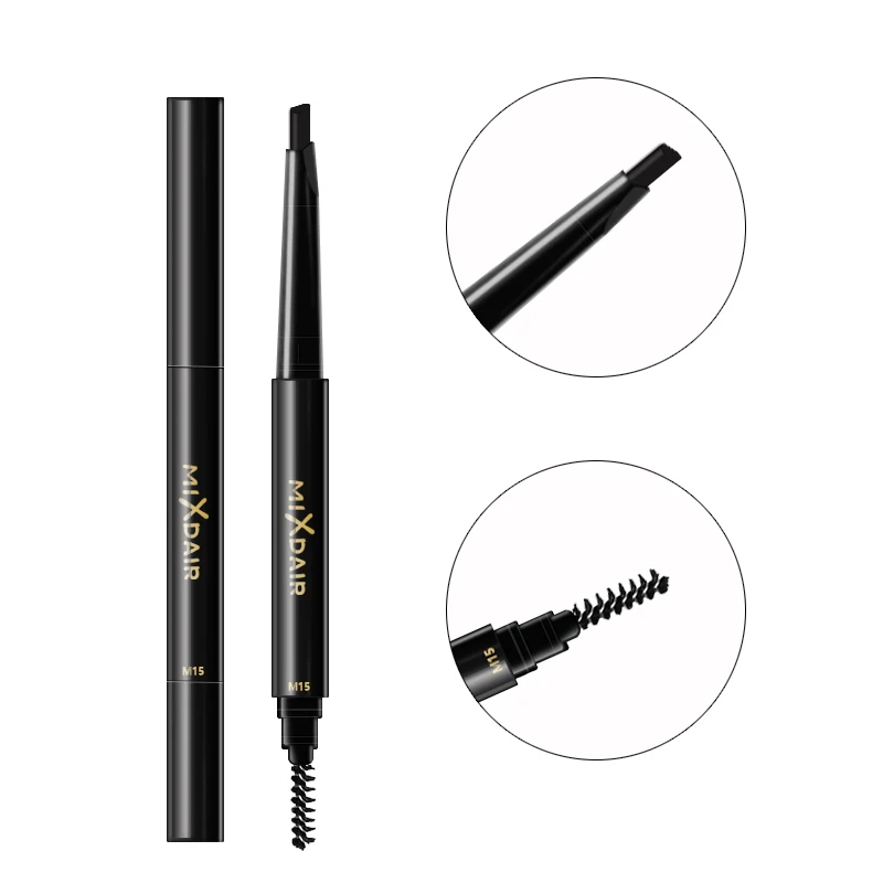 MIXDAIR 8093 Eyebrow Enhancer With Stencil Eye Makeup Tools Cosmetics Natural Long Lasting Paint Waterproof Black Pencil | Красота и
