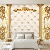custom 3d wall murals photo wallpaper luxury golden european style pattern soft package living room tv background wall paper