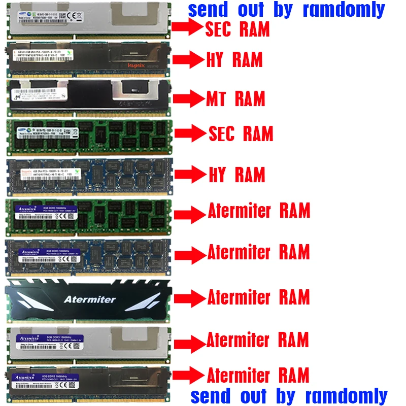 Atermiter X79 Motherboard LGA2011 Combos E5-2630 V2 E5 2630 CPU 4pcs x 4GB = 16GB DDR3 RAM 1333Mhz PC3 10600R REG ECC 10600 | Компьютеры и