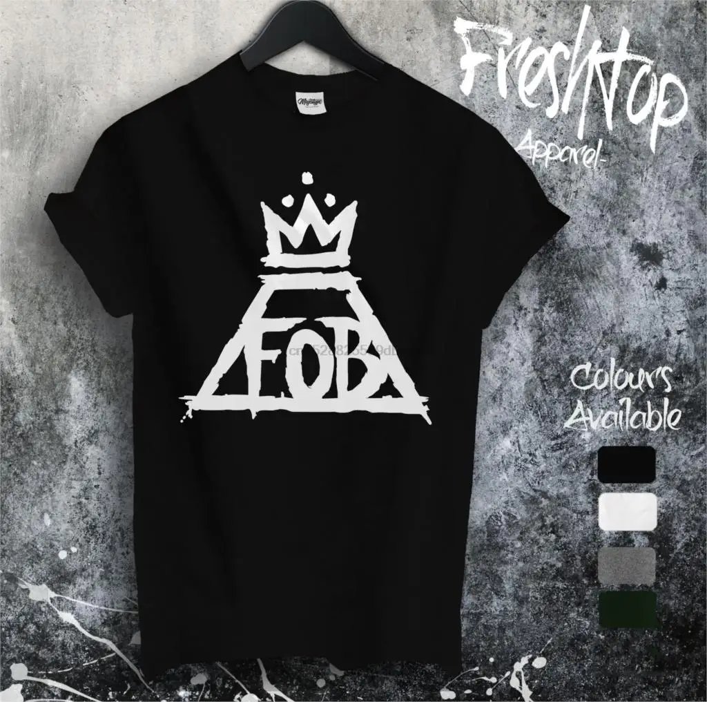 Футболка с надписью Fall Out Boy FOB Rock N Roll Crown Патрик Пенни Паник! Мужские хлопковые