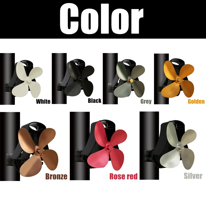 Настенный тип 4 лопасти вентилятор для печи работающий от тепловой энергии