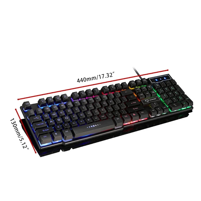

GK50 Rainbow Backlight Gaming Keyboard Tablets PC Laptop Windows Games 85DC
