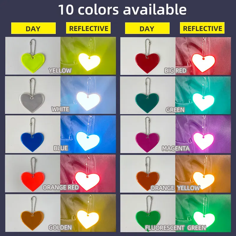 MEILITE 500 Candle Lights Soft PVC Reflective Heart Pendant Charm Bag Accessories Hanger Keychain For Road Safety | Автомобили и