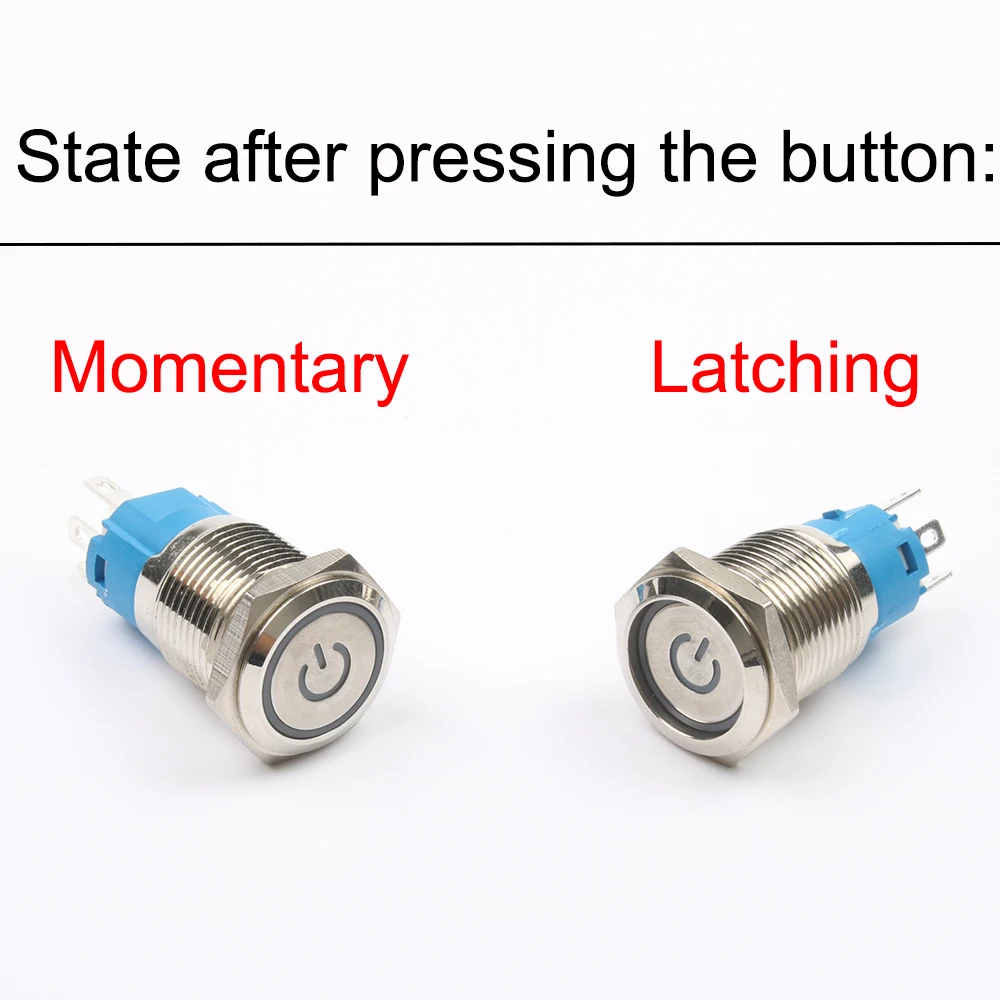 16 мм фиксации металлический пресс кнопочный переключатель собственн locked черный