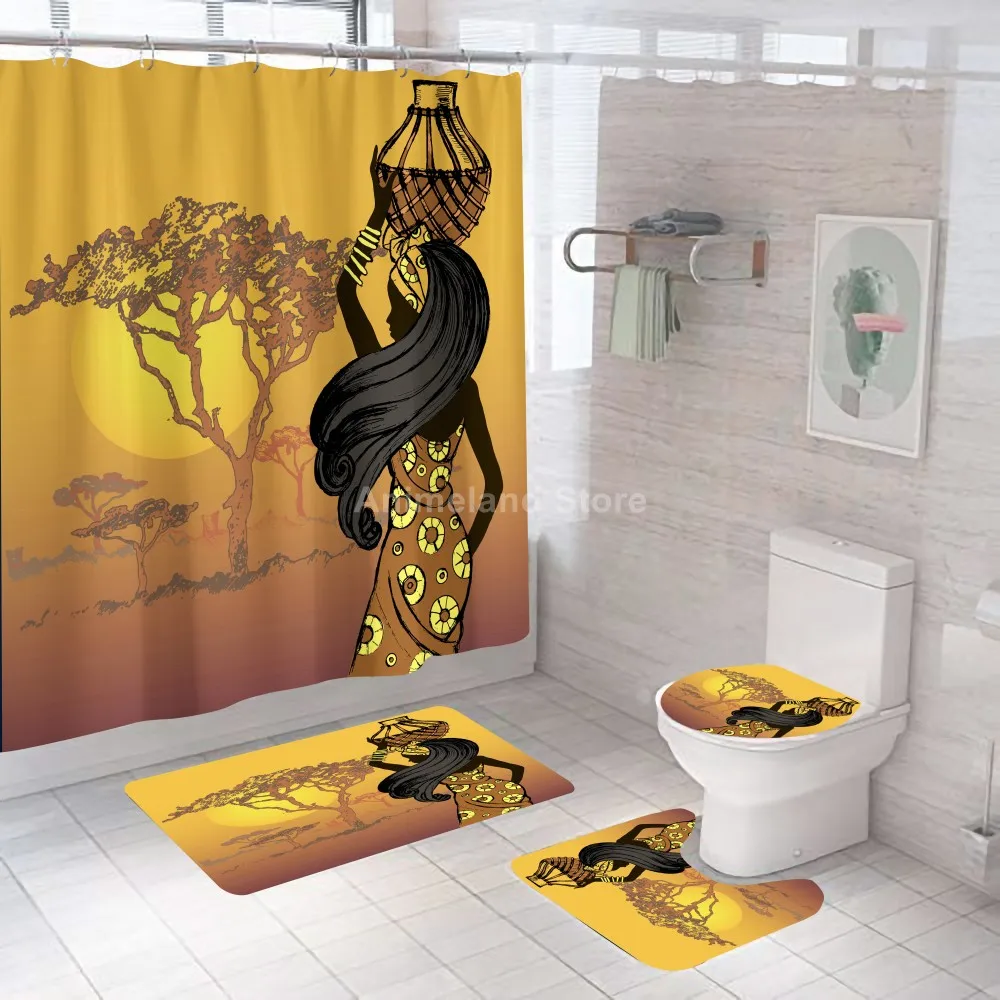 Модная африканская красавица занавески для ванной комнаты занавеска наборы