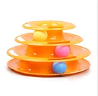 Трехуровневая вращающаяся игрушка для кошек, интеллектуальная игрушка, забавная башня для кошек, игрушечная тарелка для тренировок с когтями