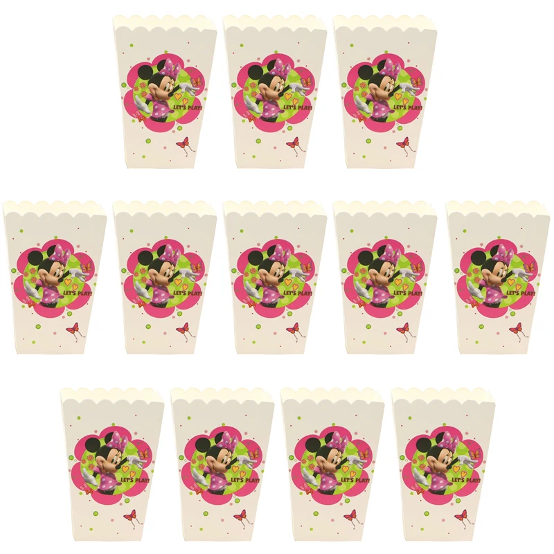 

Disney Mickey Minnie Mouse Party Paper Popcorn Boxes Gift Birthday Party Decorations Kids Favor Gift Bags Baby Shower Supplies
