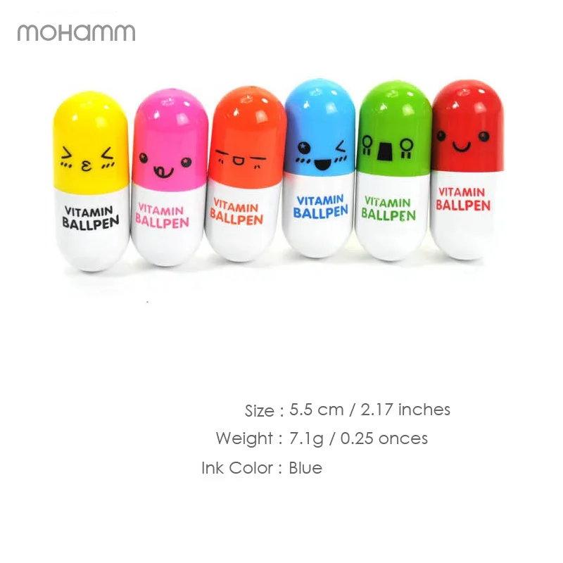 Cute Kawaii Blue Ink Capsule Creative Pills Ball Ballpoint Pens Ballpen For Office School Writing Supplies Stationery |