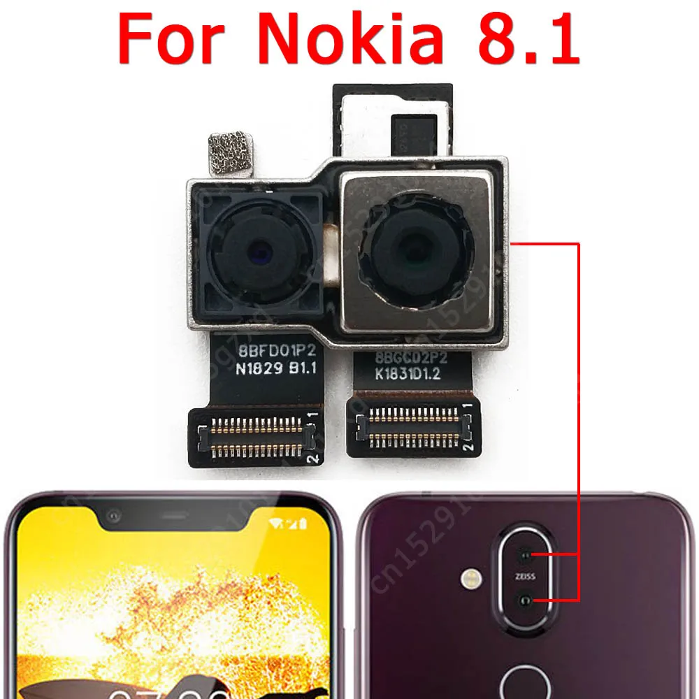 Оригинальная камера заднего вида для Nokia 8,1 X7, основной большой модуль камеры заднего вида, гибкий кабель, запасные части (art.: 3920b3c8a558d) - 3920b3c8a558d