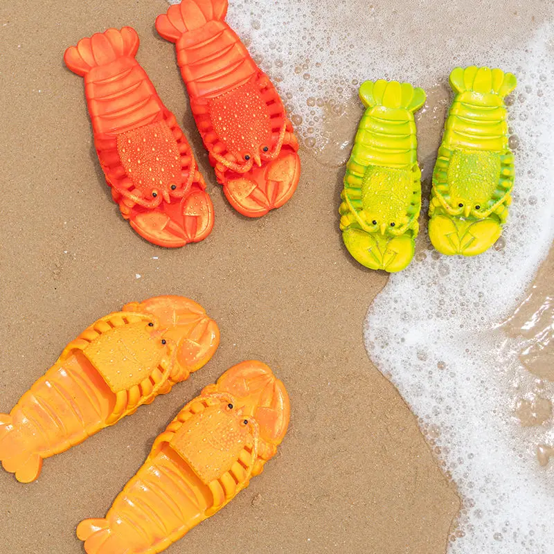 

Designer Summer Slides Women Beach Lobster Sandals Female Red Crawfish Slippers Top Quality Indoor Comfort Shoes Woman