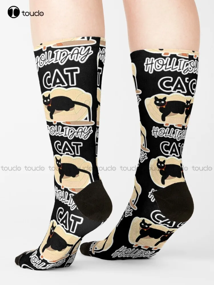 Носки унисекс с принтом кота Holliday | охлаждением для мужчин индивидуальные носки