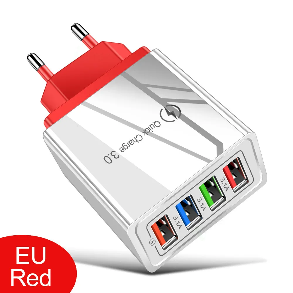 Orange EU Plug USB зарядное устройство Быстрая зарядка 3,0 быстрое зарядное устройство QC3.0 зарядное устройство для мобильного телефона для iPhone11 7 8 для samsung Xiaomi Redmi USB адаптер настенный - Тип штекера: Orange EU Plug