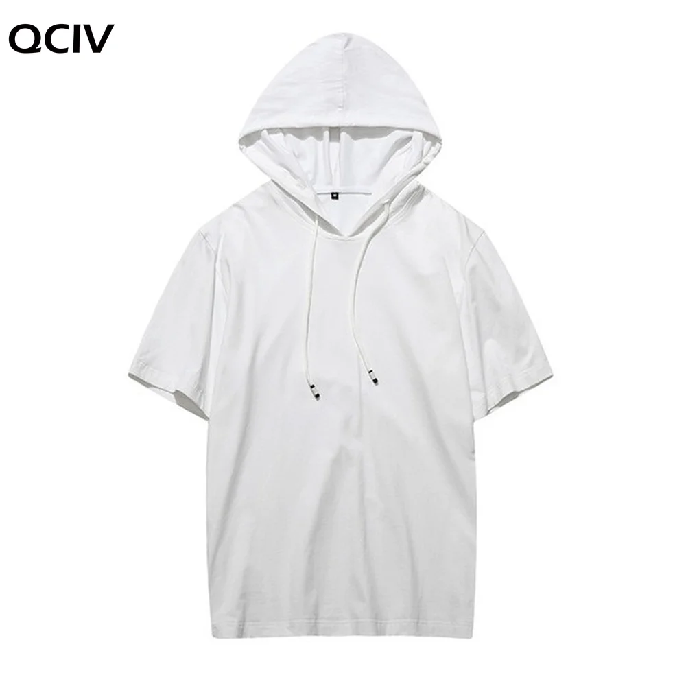 

Summer Men tshirt Casual Solid Loose Hooded Tops Tees Shirts Male New Sportswear Hoodie Short Sleeve Mens T-shirt Clothing