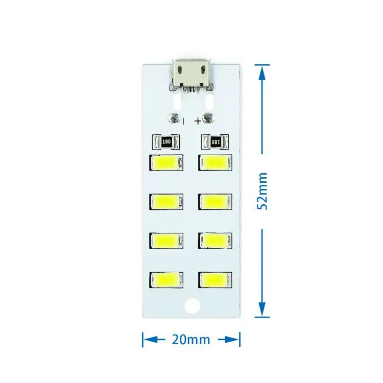 3PCS high quality 5730 smd 5V 430mA~470mA White Mirco Usb LED lighting panel USB mobile light Emergency night | Электронные