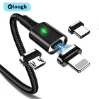 Магнитный кабель Elough для быстрой зарядки, кабель Micro USB Type-C для iPhone X, Xiaomi, QC 3,0, магнитное быстрое зарядное устройство, провод для передачи данных, шнур