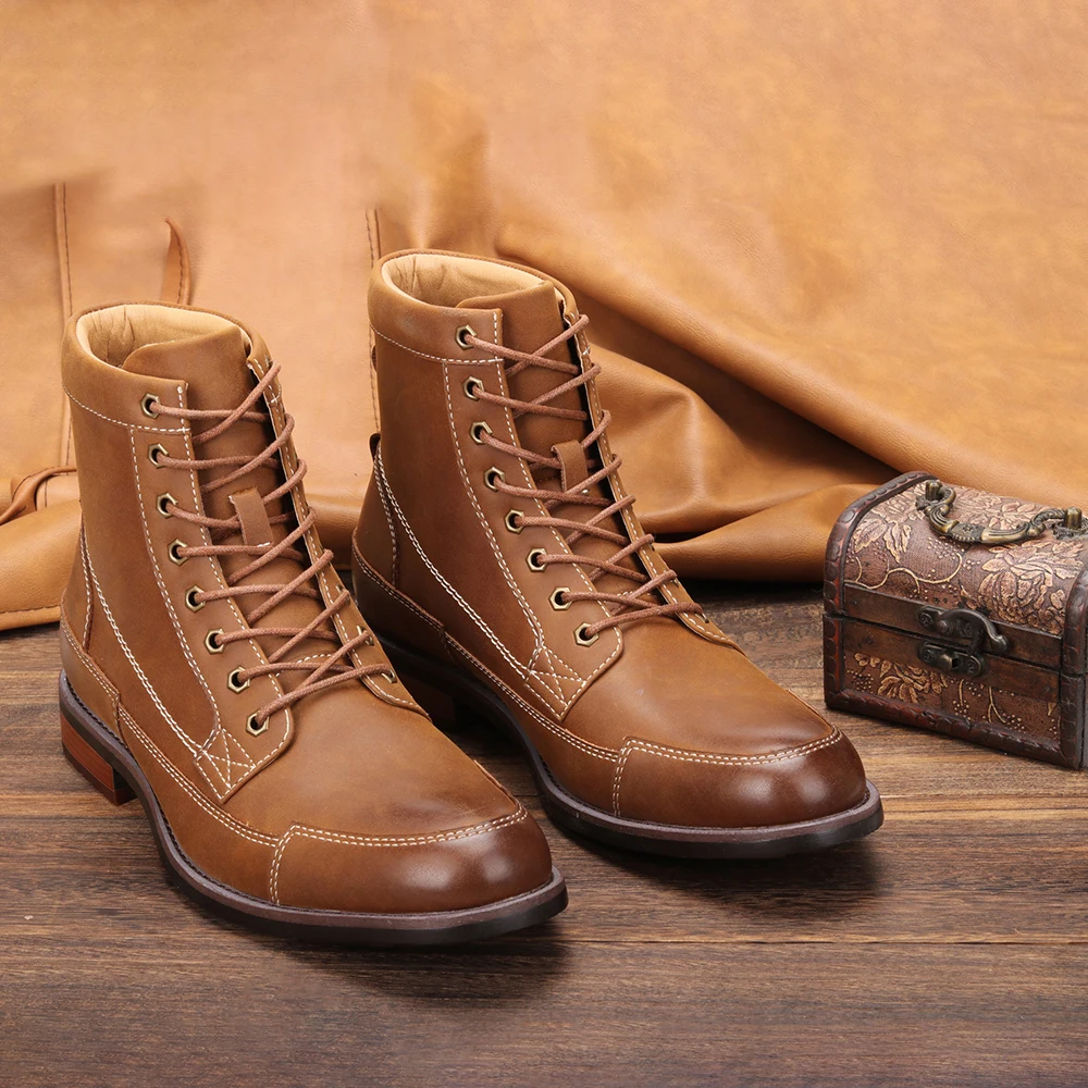 Удобные нескользящие зимние ботинки больших размеров теплая зимняя мужская