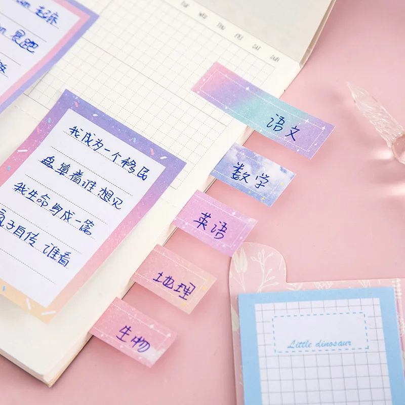 Милые Складные Липкие заметки Kawaii Единорог блокноты Написание наклейки для