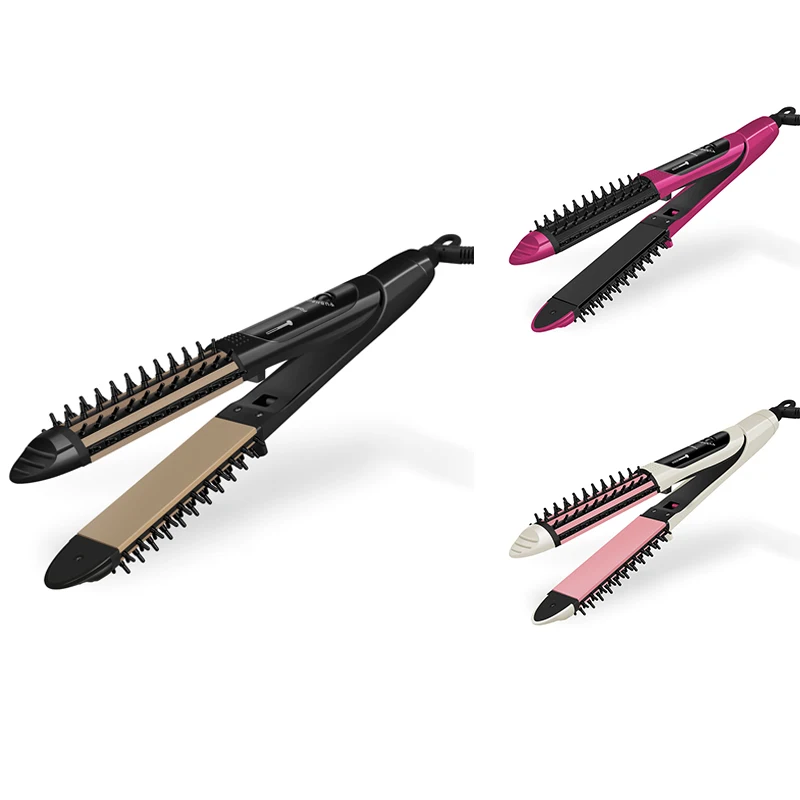 

Выпрямитель для волос с регулировкой температуры, керамический турмалиновый выпрямитель для волос, выпрямитель для сухих и влажных волос, ...