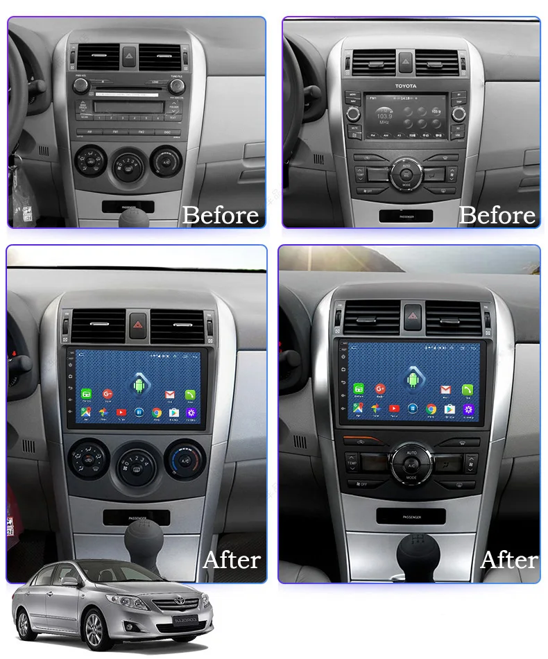4G Lte All Netcom 9 дюймов WANQI 1 мультимедийная система для Toyota Corolla 2007 2013 стерео