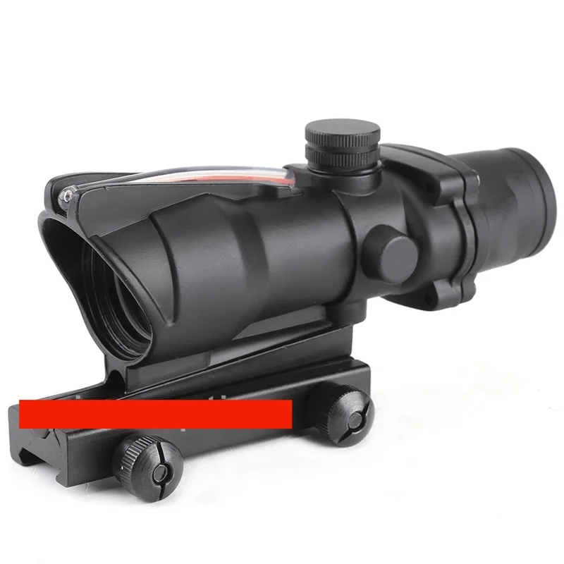 Trijicon T-eagle ACOG 1x32 оптические винтовки прицелы пятнистость красная точка M416 сетка с 20 мм креплениями прицел охотничья Оптика прицел - Цвет: black-red