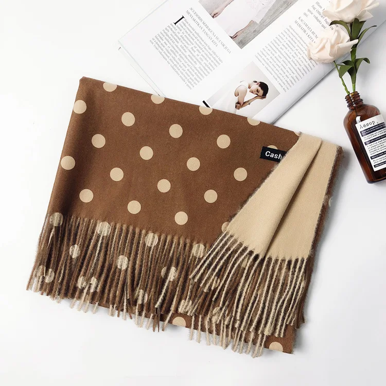 

thickening solid color Lattice dots soft women scarf cashmere scarves ladies shawl wrap autumn winter pashmina Unisex muffler