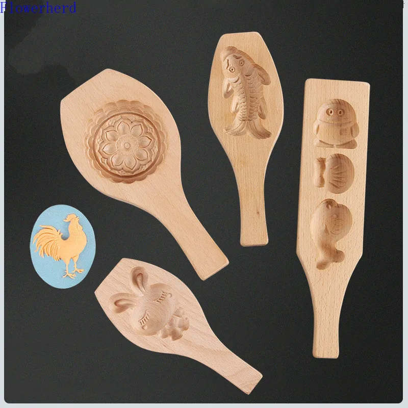 Форма для торта в форме месяца деревянный зеленых бобов десерт печенья