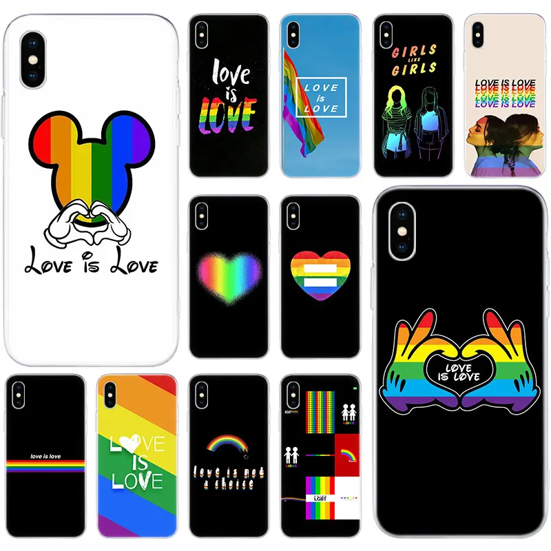 Горячая любовь это Радужный Флаг ЛГБТ Радуга Мягкий силиконовый чехол для