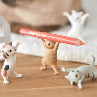 5pcs funny cat pen holder black enchanting weightlifting cat pen holders toys blind box kids adult doll toy gift for home decor