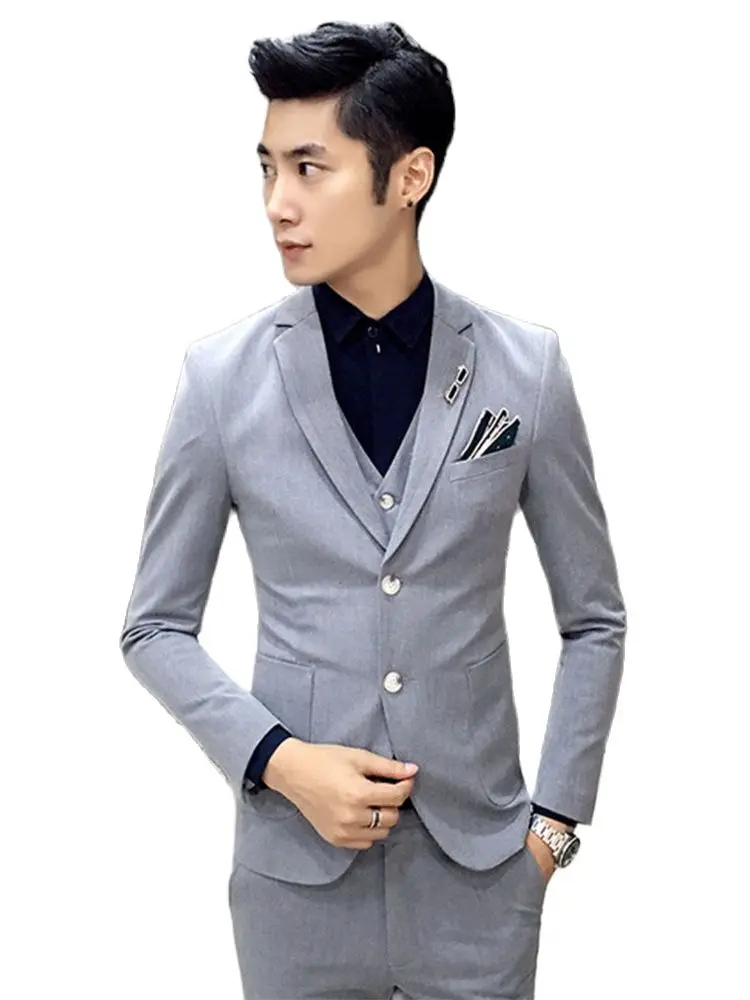 

Мужские костюмы из блейзера и брюк, черные/серые/коричневые смокинговые костюмы, мужские деловые костюмы, мужские свадебные костюмы, праздн...