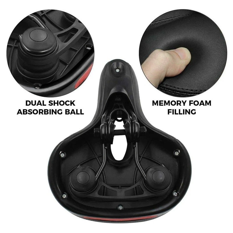 

2 Pcs Oversized Comfort Bike Seat Replacement Bike Saddle Memory Foam Soft Bike Saddle Waterproof Universal