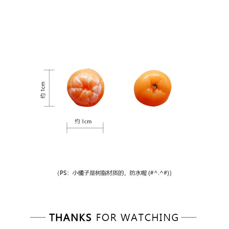 Забавные милые маленькие асимметричные серьги из полимера оранжевого цвета с