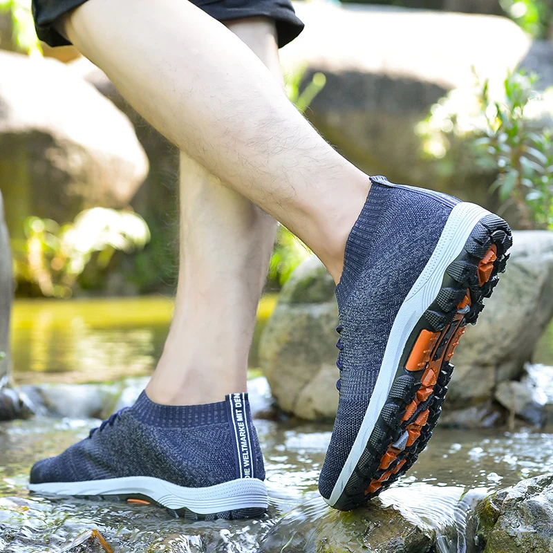 

Trekking Walking Sneaker Man Camping Fishing Socks Shoe Mens Sneakers Outdoor Hiking Shoes Men Rubber Sole Climbing Shoes