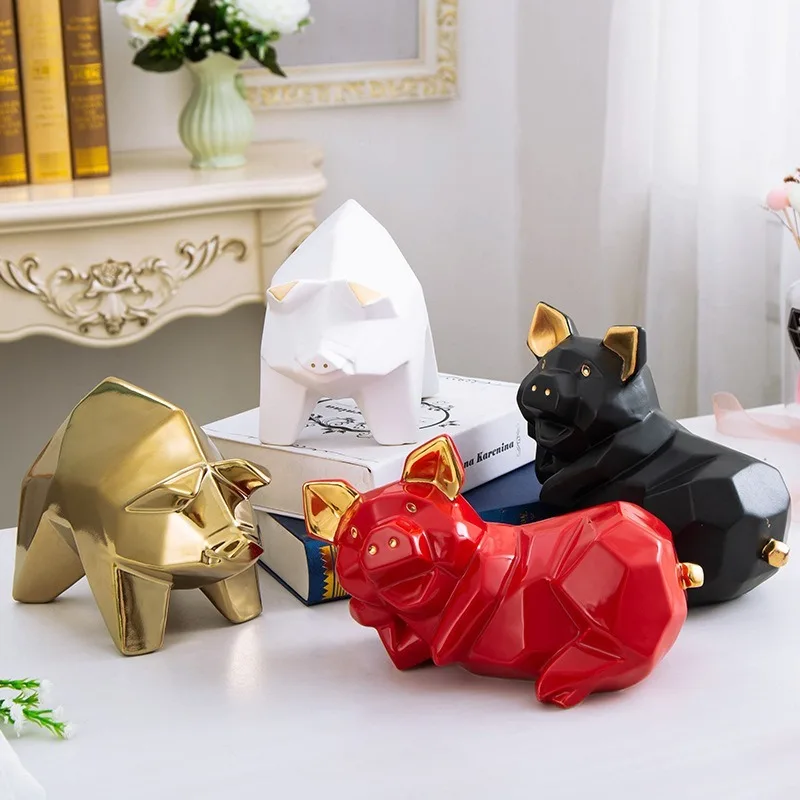 

NORDIC MINIMALIST MODERN GEOMETRIC ANIMAL FESTIVE PIG HOME MODEL ROOM SOFT DECORATION DECORATIVE CRAFTS ORNAMENTS