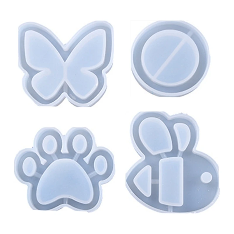 

4 Pcs Shaker Quicksand Crystal Epoxy Resin Mold Jewelry Pendant Silicone Mould 83XF