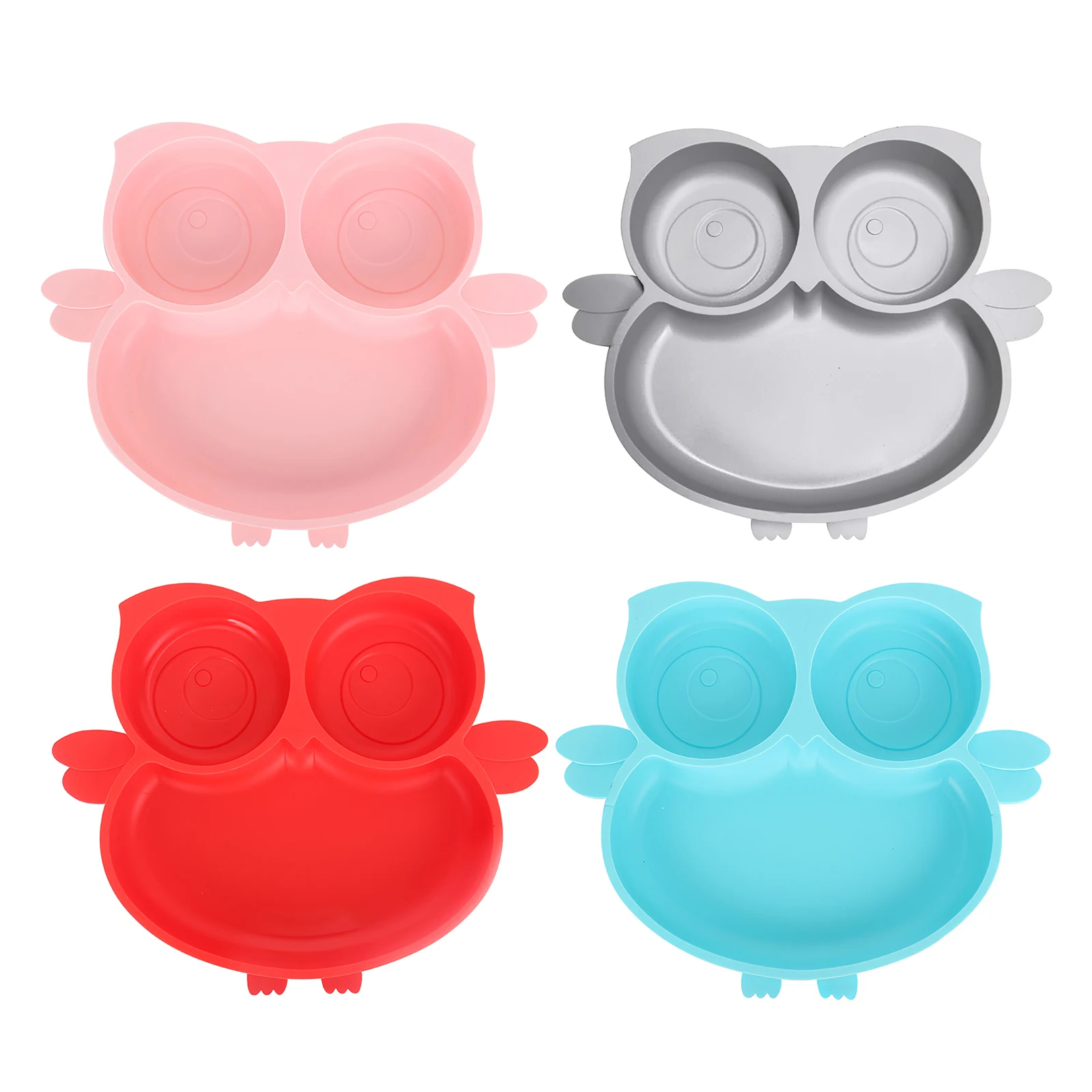 

Baby Silicone Plate Set Self-Feeding Antislip Saucer Suction Children'S Tableware Silicone Dish For Baby-Led Weaning 9 Months