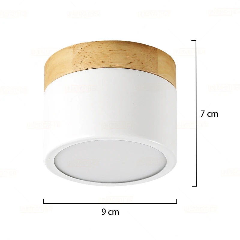 

Wood Ceiling Lamp LED Downlight Surface Mounted 5w Lamps Lighting Fixtures living Room Down lights Simple Nordic Iron for Aisle