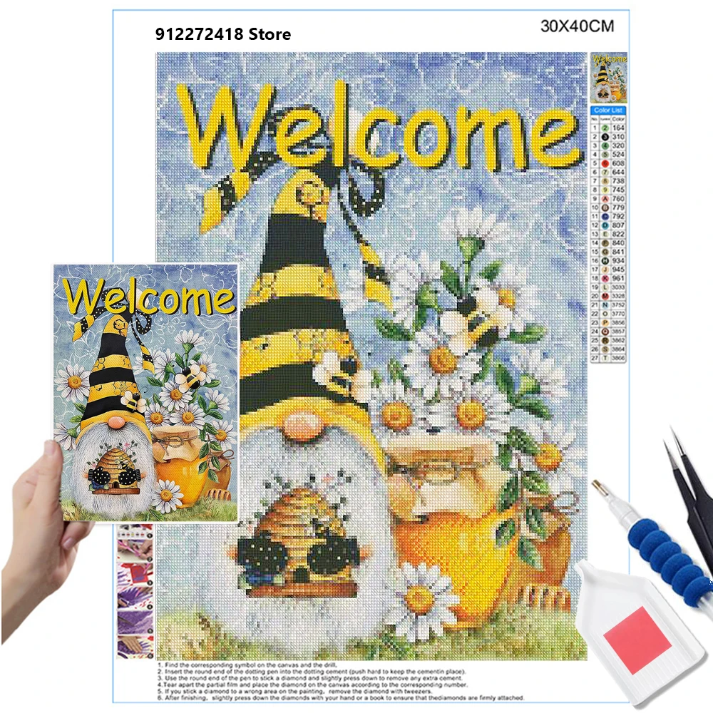 

DIY бриллиантовый рисунок Рождество Gnomes наборы для вышивки крестиком Алмазная вышивка картина Стразы Мозаика Рождественский подарок