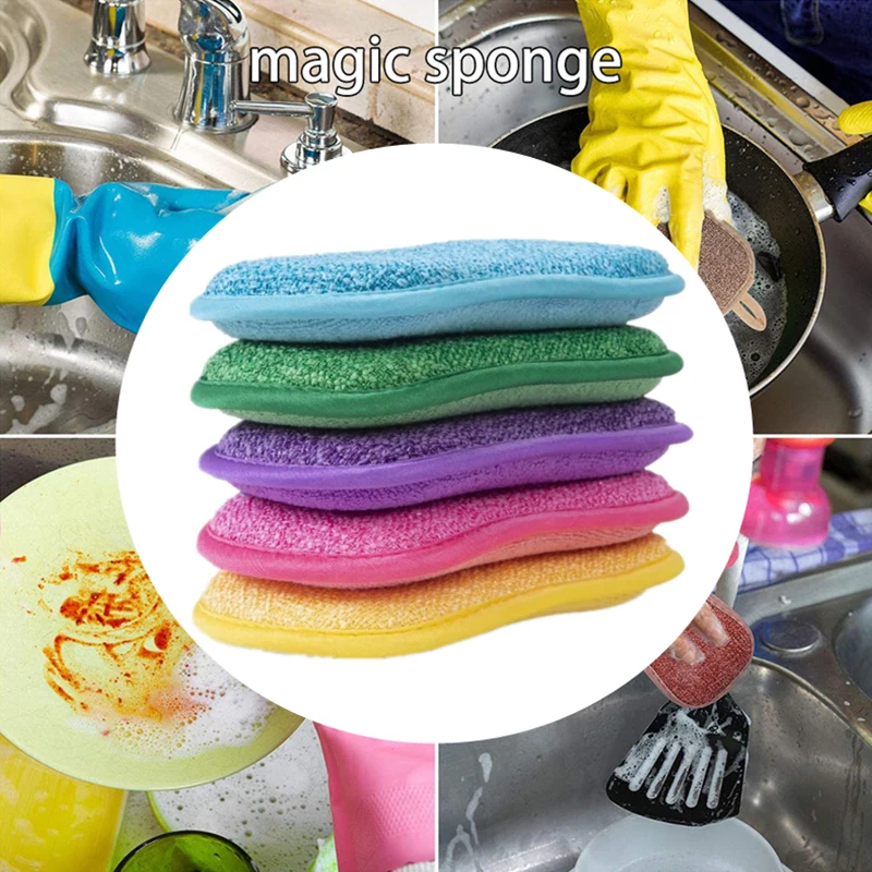 

Tableware scrubbing non-scratching microfiber non-stick pan cleaning sponge absorbent kitchen rags for washing dishes and pots
