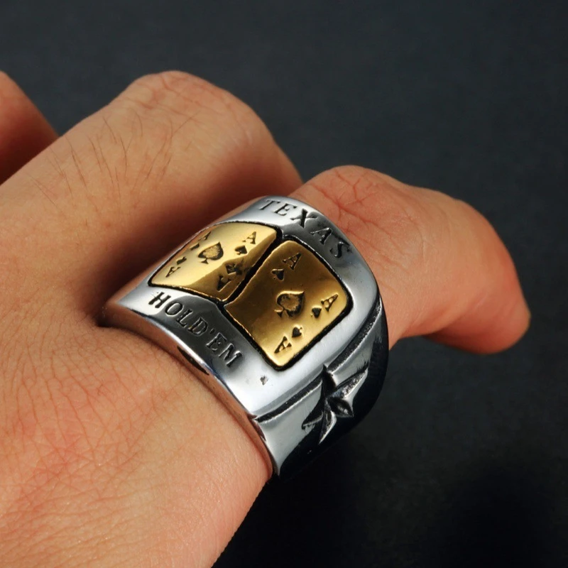 

Fashion Playing Cards Exquisite Embossed Geometric Shapes Men's and Women's Birthday Gift Rings Light Luxury Jewelry Wholesale